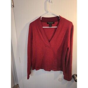 Willi Smith Merino Wool Sweater Red V Neck Made In Italy Mens Large...